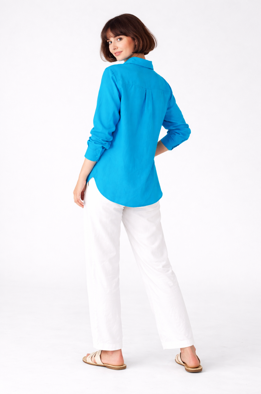 Seraphielle Organic Handkerchief Linen Classic Collar Shirt