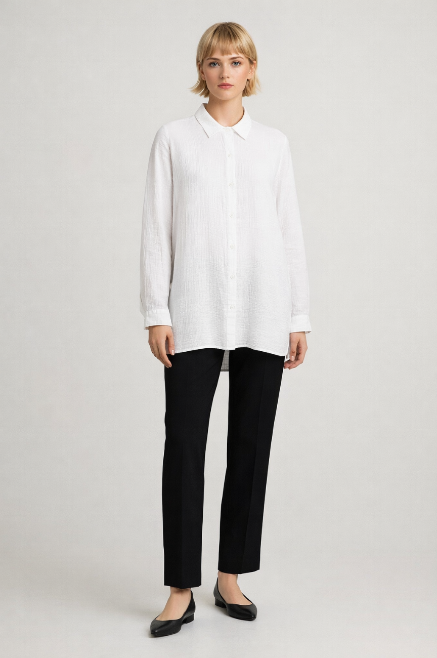 Maristelle Organic Cotton Lofty Gauze Classic Collar Shirt