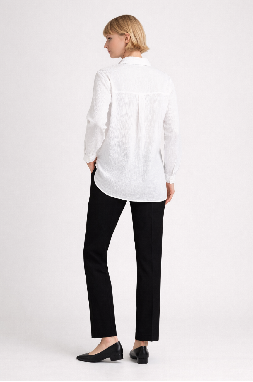 Maristelle Organic Cotton Lofty Gauze Classic Collar Shirt