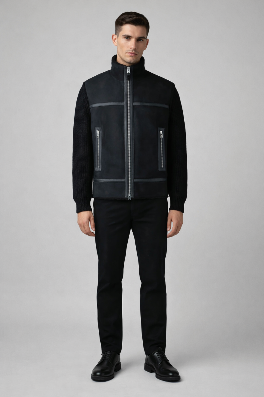 Aizen Mixed-media Shearling Jacket