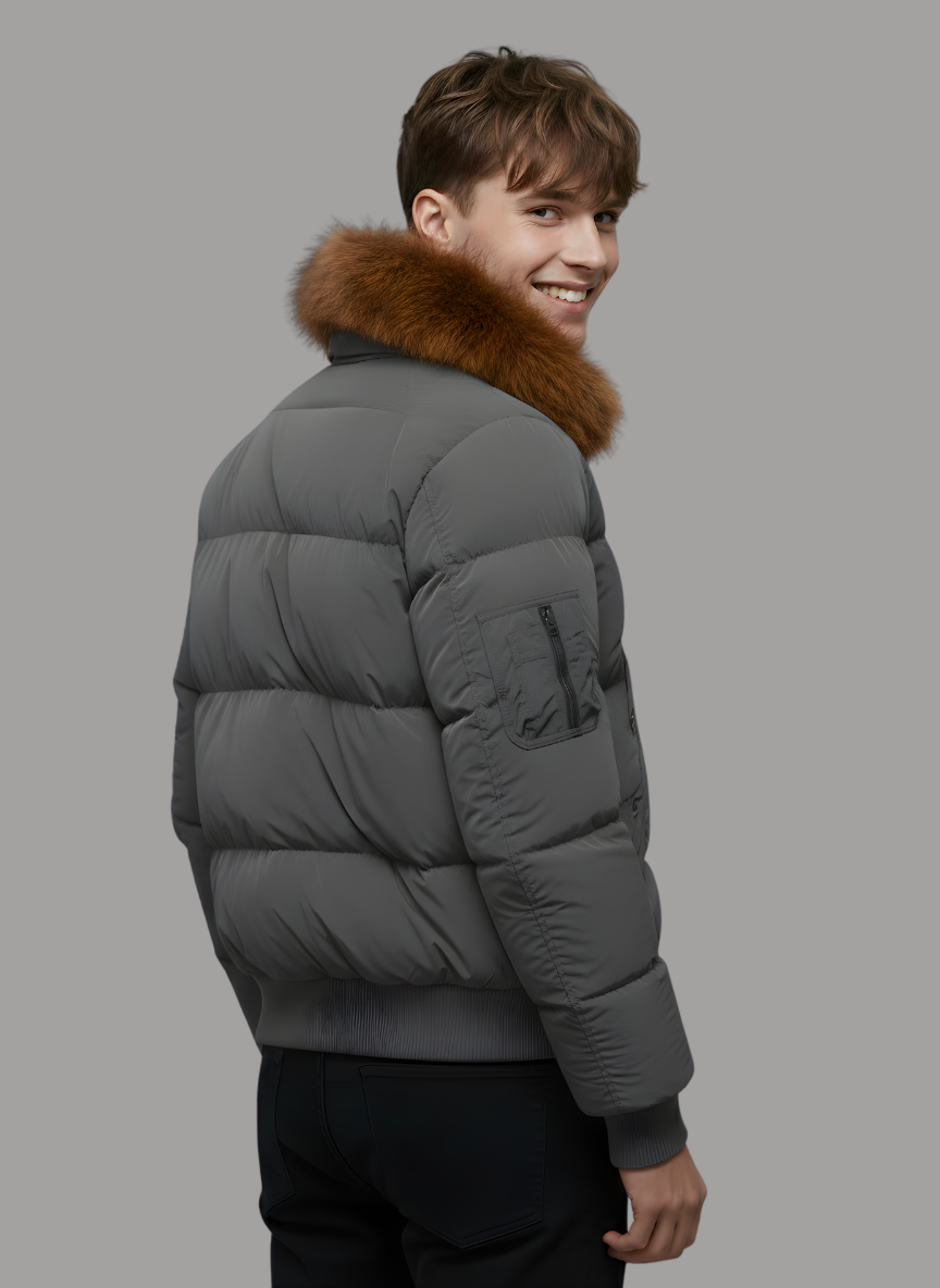 Archer Puffer with Shearling Hood