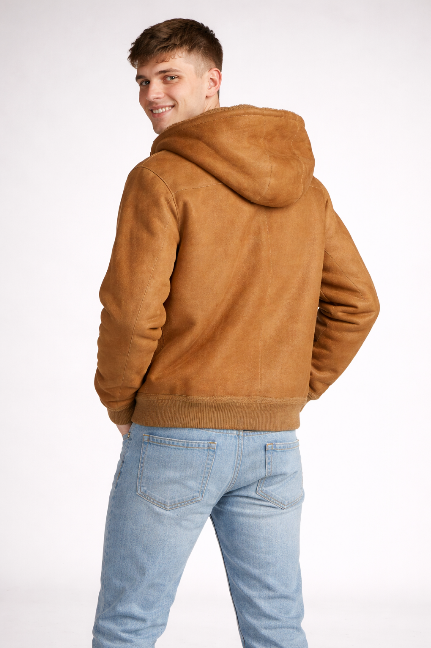 Asano Logo-Appliquéd Shearling Hooded Jacket