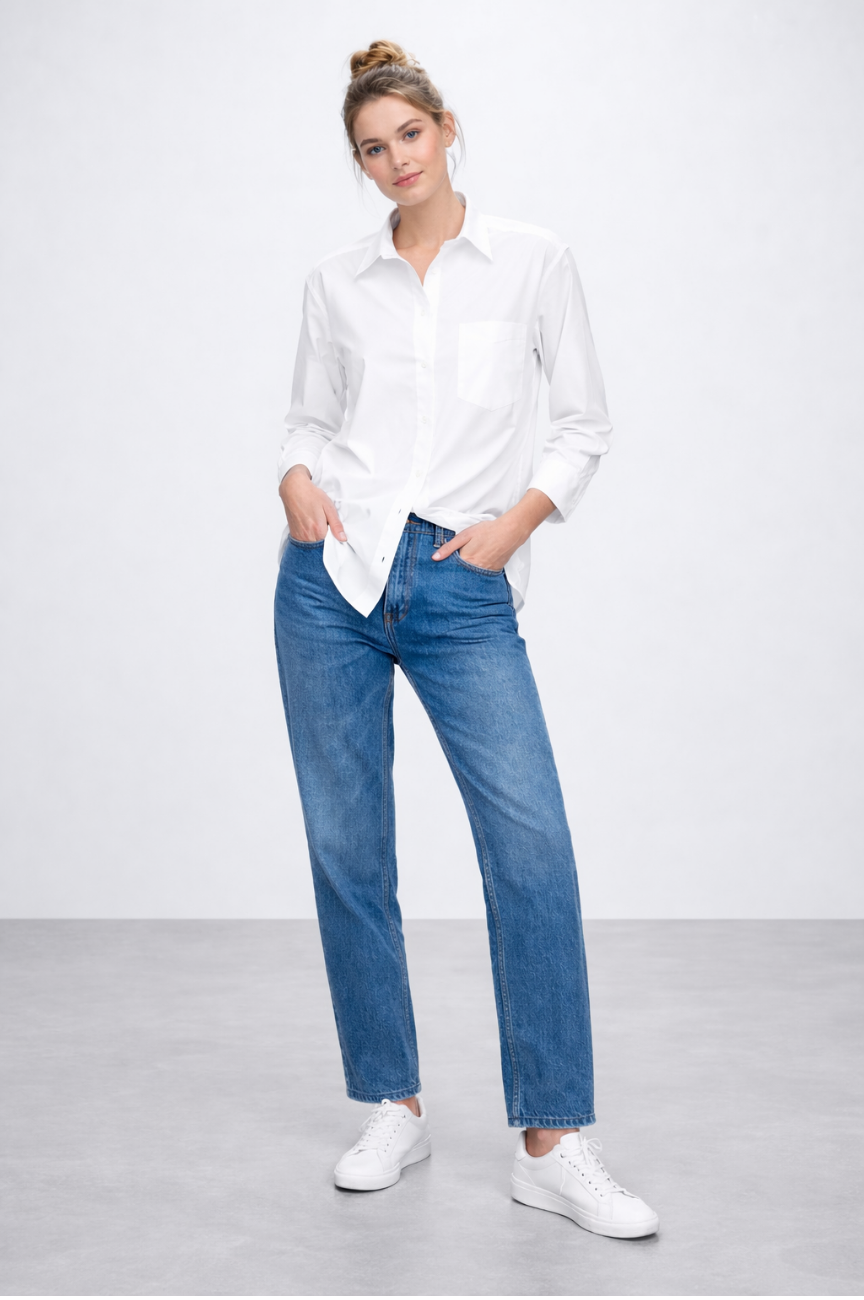 Adelaide Organic Cotton Poplin Big Shirt