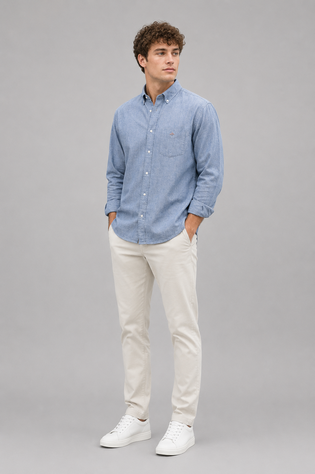 Alessio Regular Fit Linen Rich Oxford Shirt