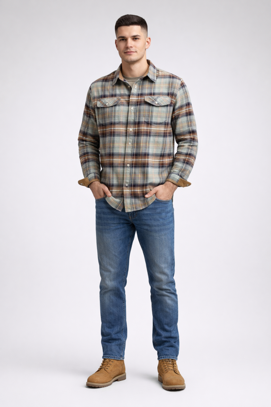 Amersfoort Men's Legendary Stretch Casual Flannel Shirt