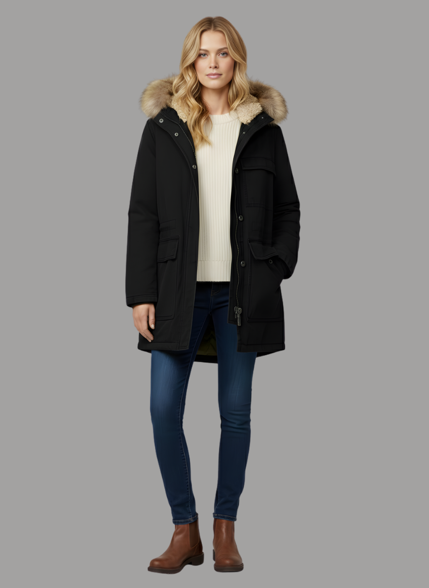 Budapest Faux Fur Lined Hood and Patch Pocket