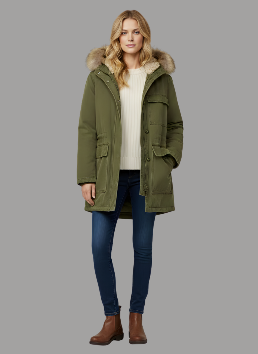 Budapest Faux Fur Lined Hood and Patch Pocket