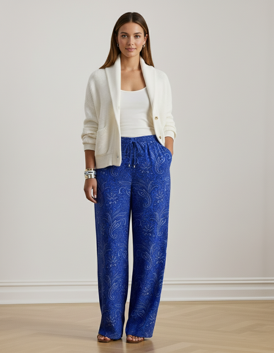Beatrix Crepe Wide-Leg Pant