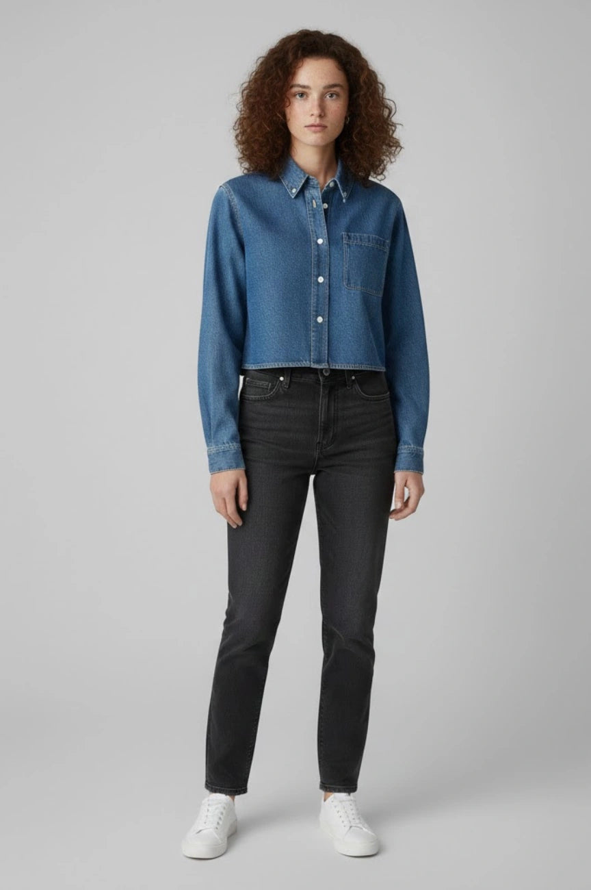 Belmont Cropped Denim Shirt