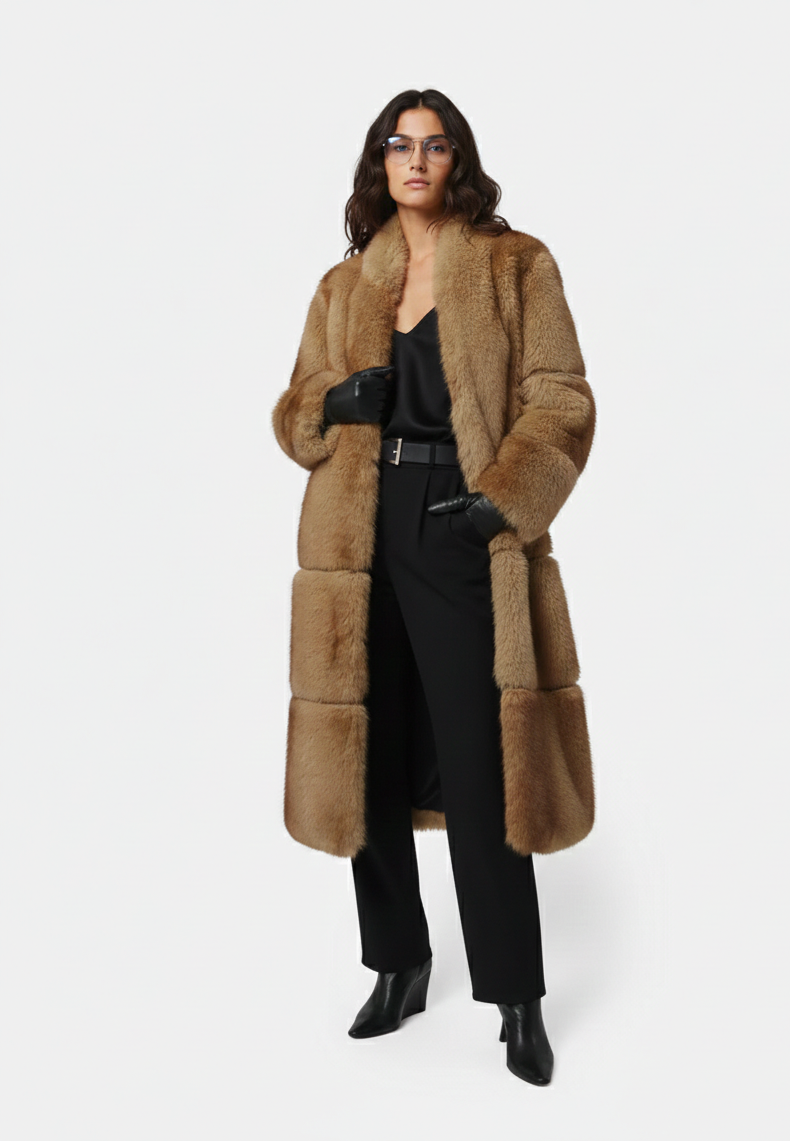 Beverly Longline Faux-Mink Coat