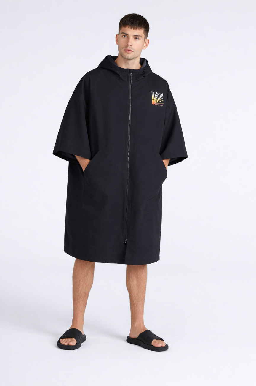 Burlington Animal Black Mens Misty Waterproof Fleece Parka