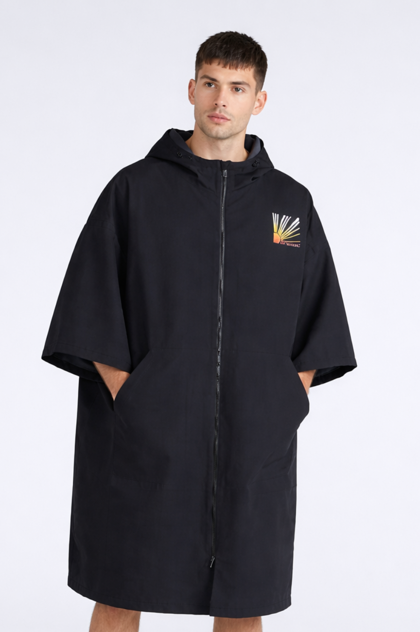 Burlington Animal Black Mens Misty Waterproof Fleece Parka