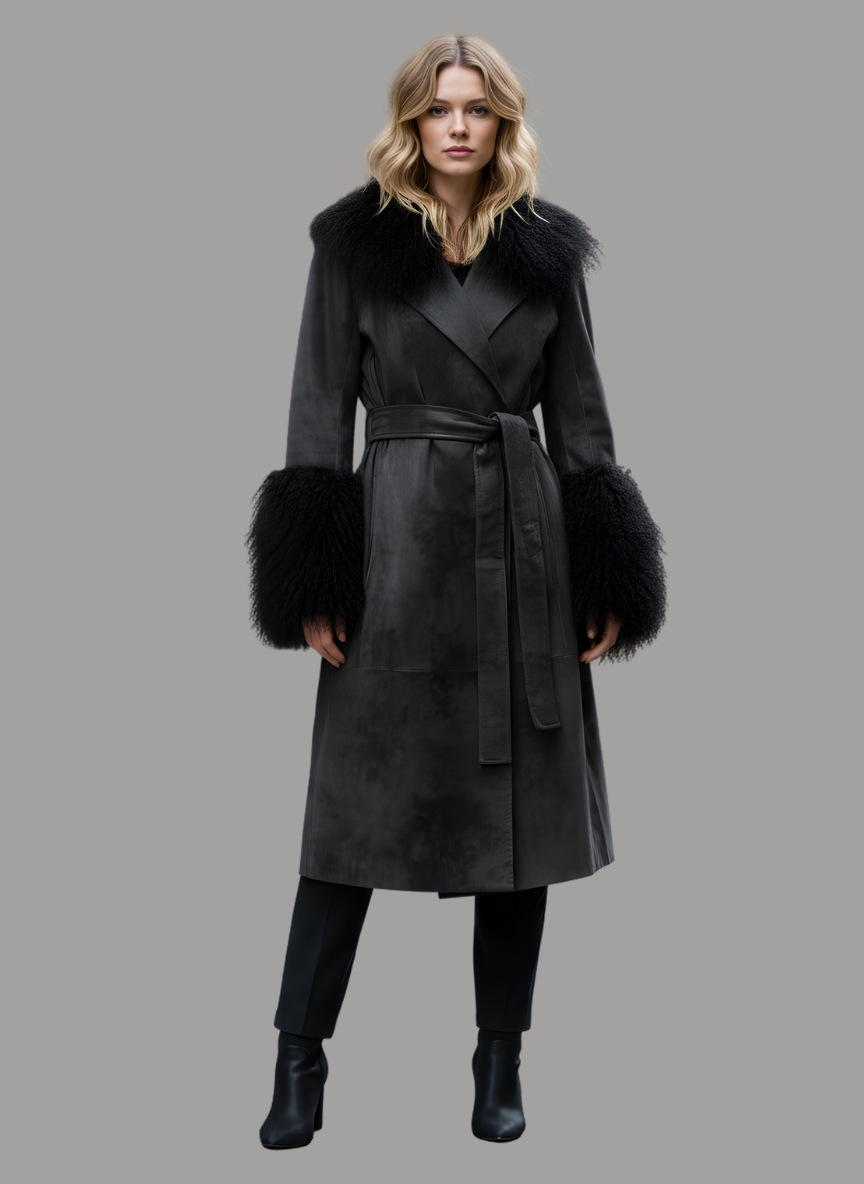 Cairo Fur Trimmed Coat