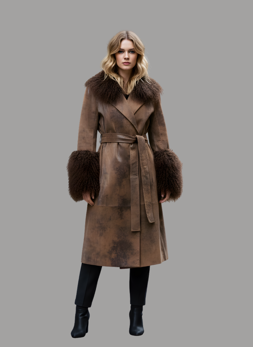 Cairo Fur Trimmed Coat