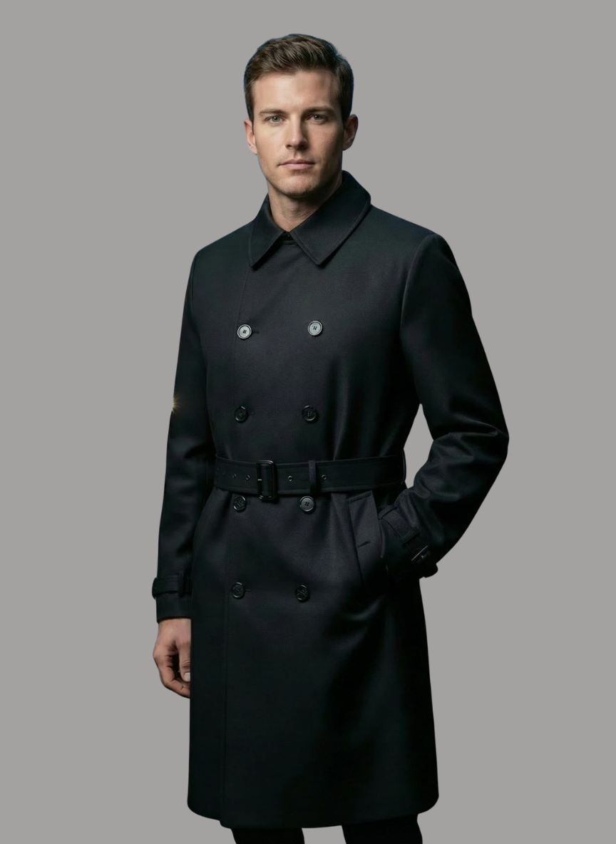 Caleb Belted Double Breasted Coat