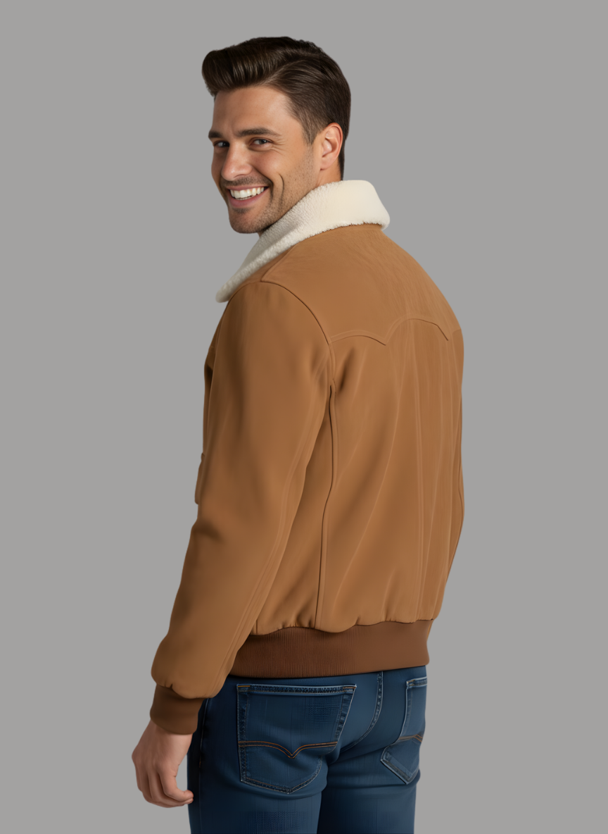 Coby Western Yoke Suede Bomber Jacket