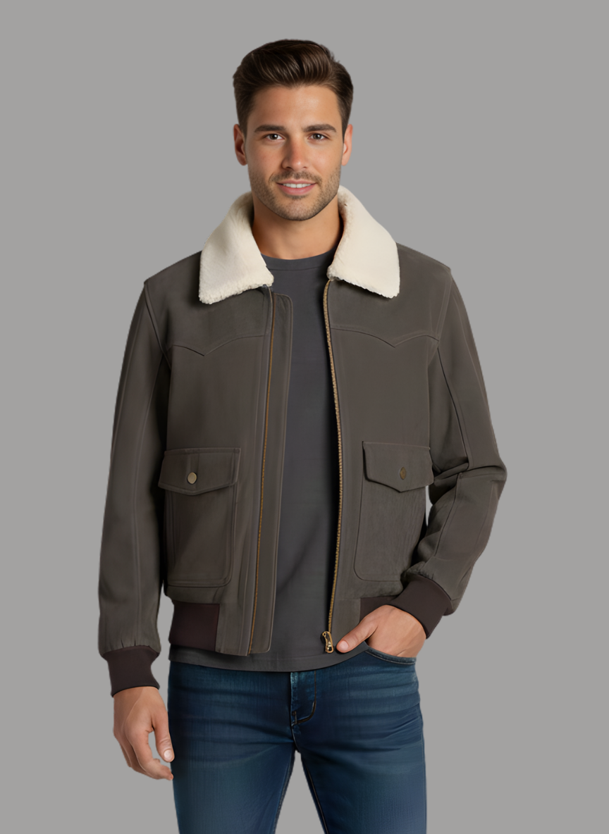 Coby Western Yoke Suede Bomber Jacket