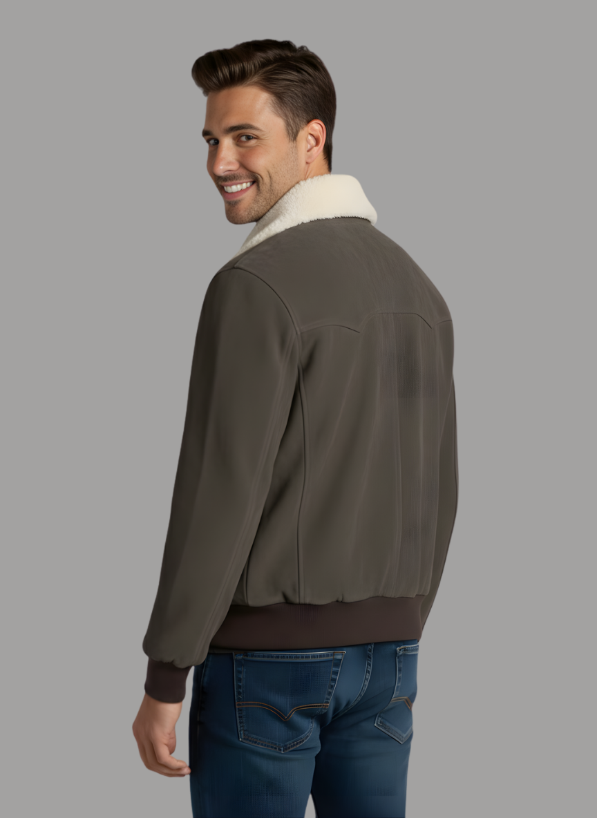Coby Western Yoke Suede Bomber Jacket
