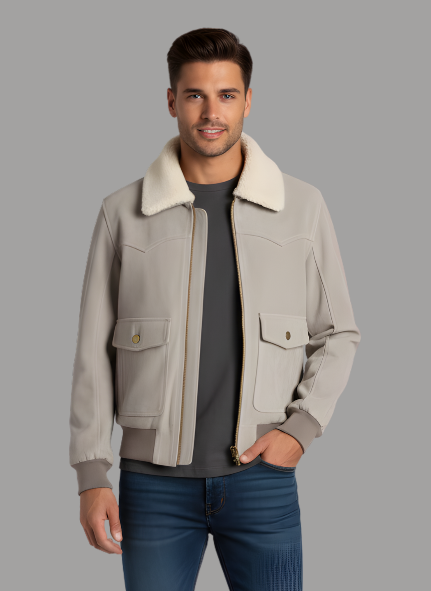 Coby Western Yoke Suede Bomber Jacket