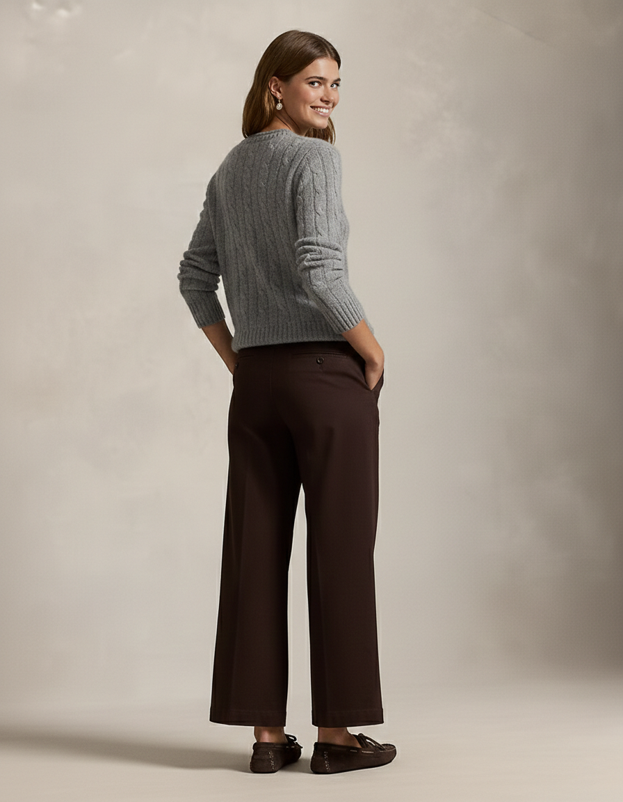Cleo Chino Wide-Leg Pants