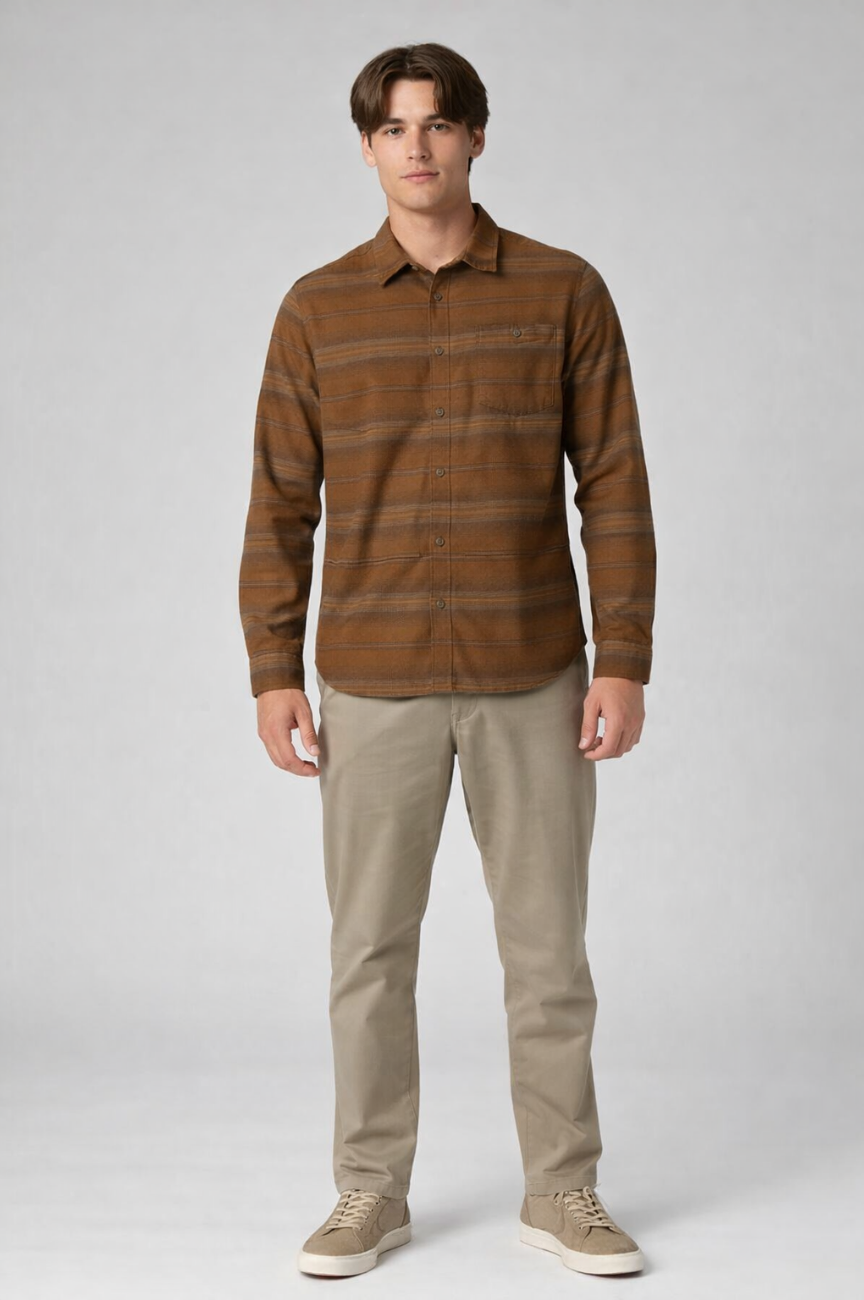 Dortmund Stripe Cord Standard Fit Long Sleeve Shirt