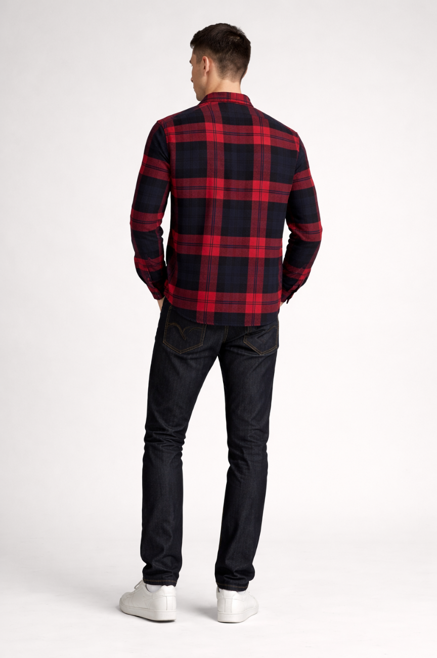 Essen Trout Run Check Flannel Shirt in Wool Blend