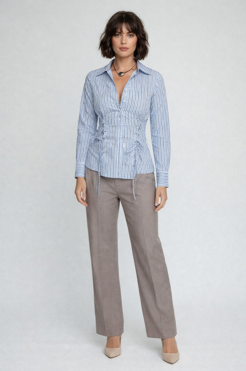 Evoque Tie Detail Long Sleeve