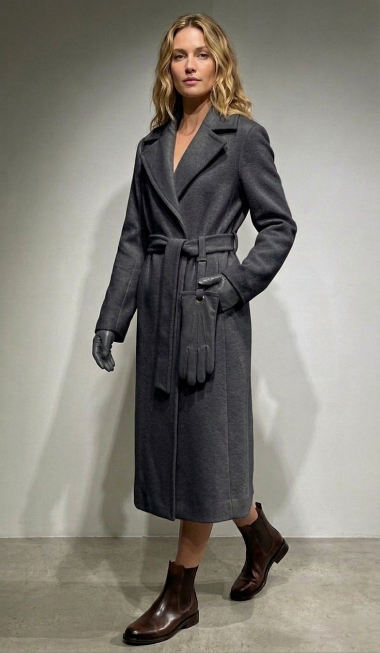 Fermo Signature Wrap Coat With Gloves