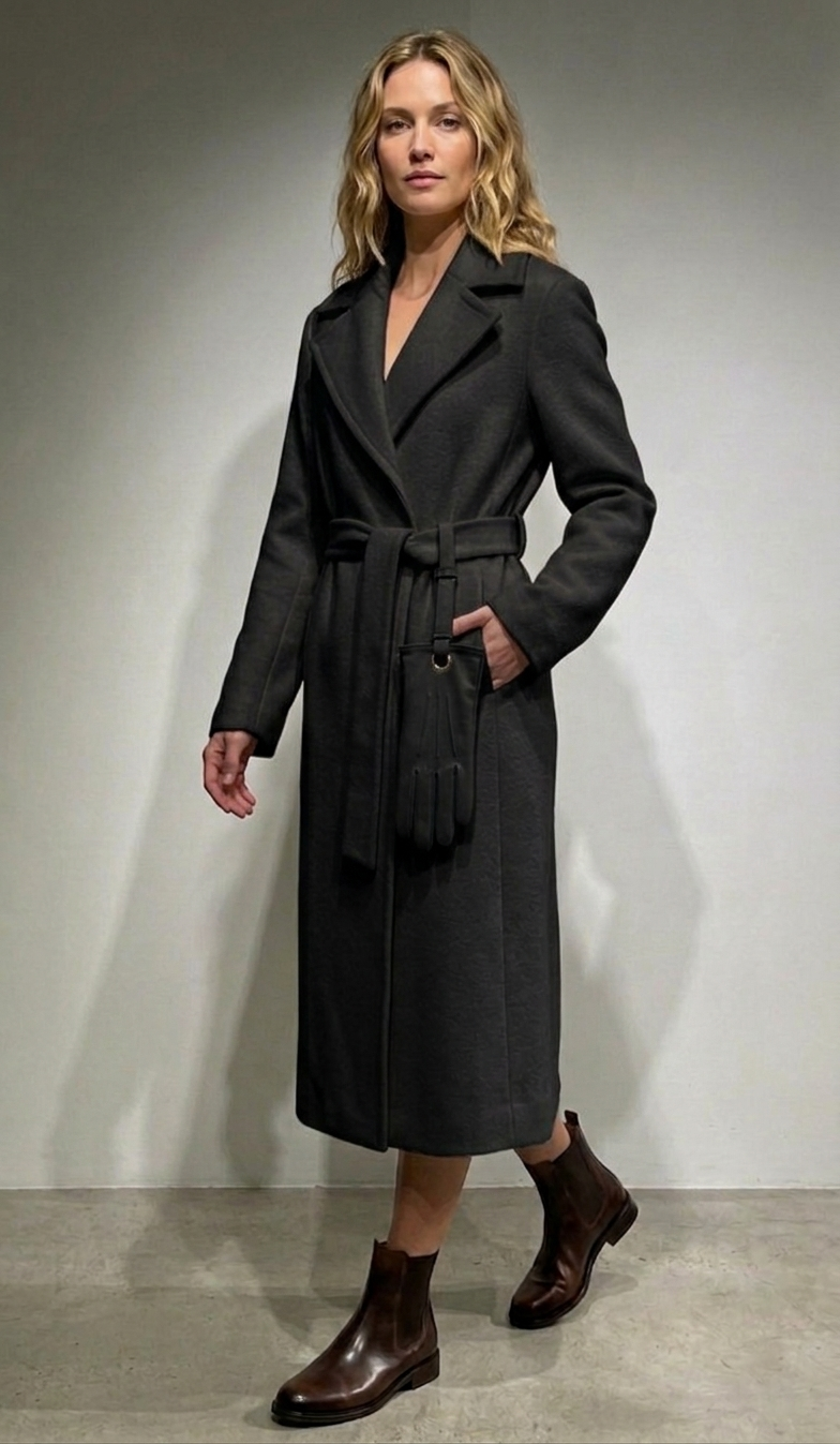 Fermo Signature Wrap Coat With Gloves