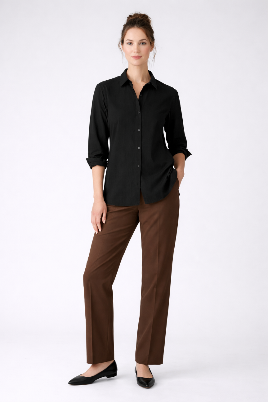 Fairfield Washed Organic Cotton Poplin Classic Collar Shirt