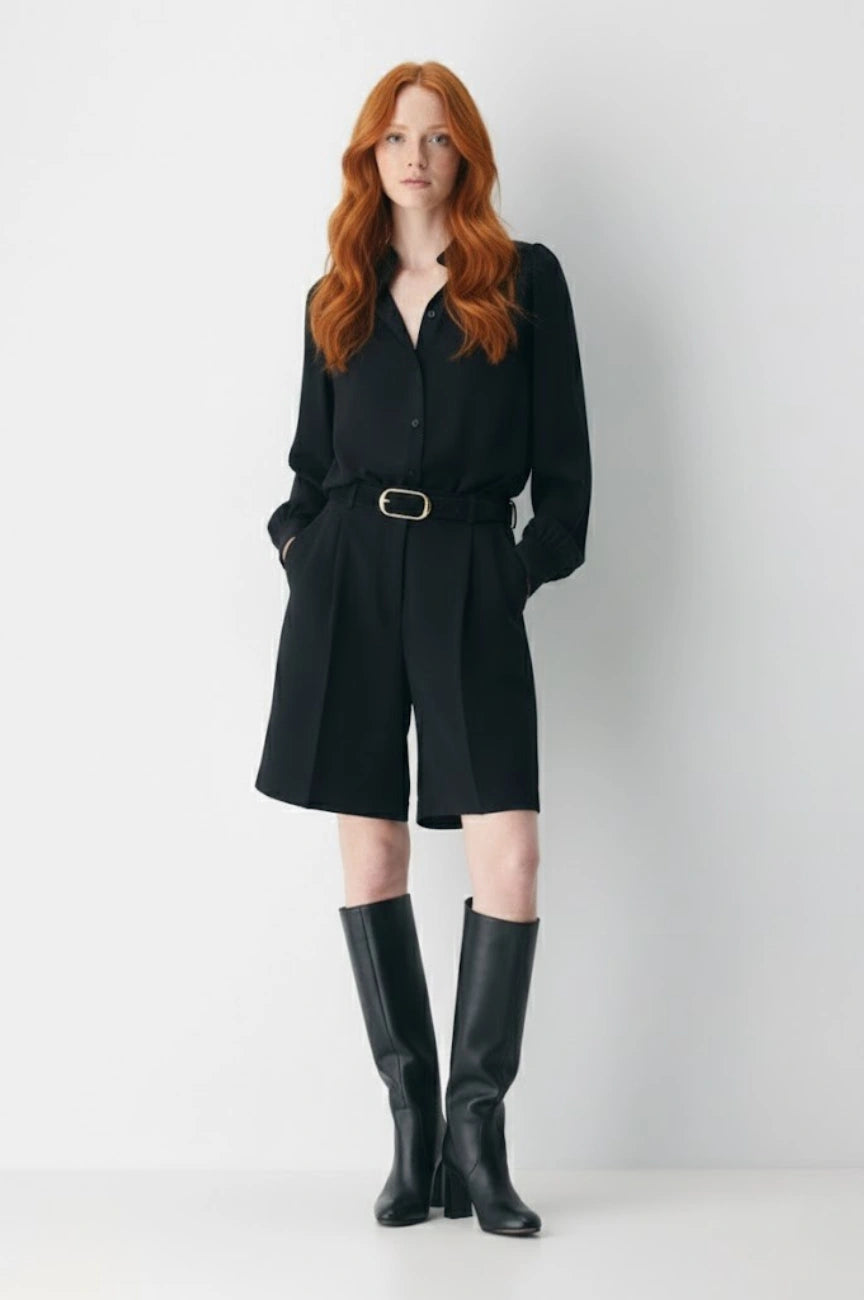 Fiora Japanese Crepe Button-up Blouse