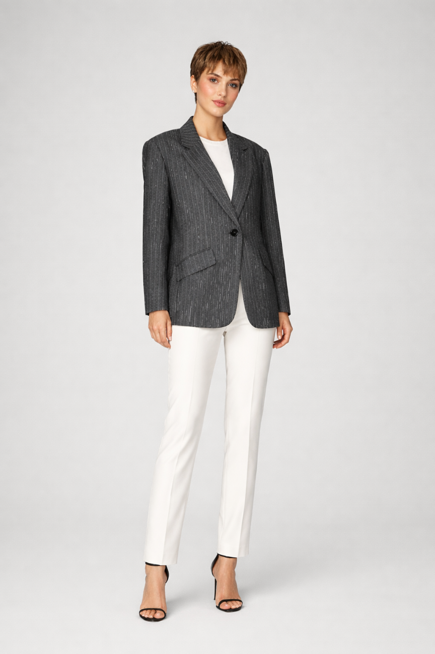 Gloriosa Pinstripe Blazer with pockets