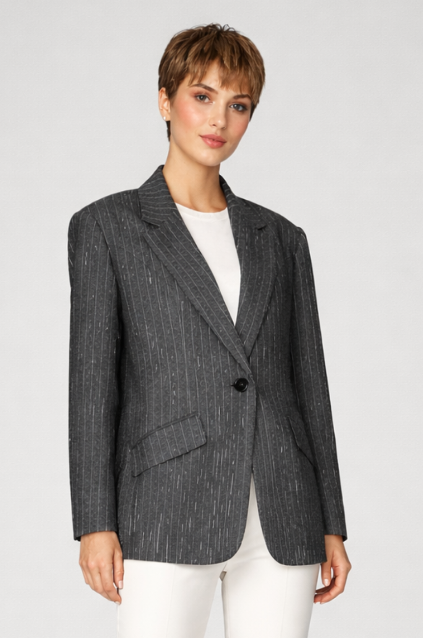 Gloriosa Pinstripe Blazer with pockets