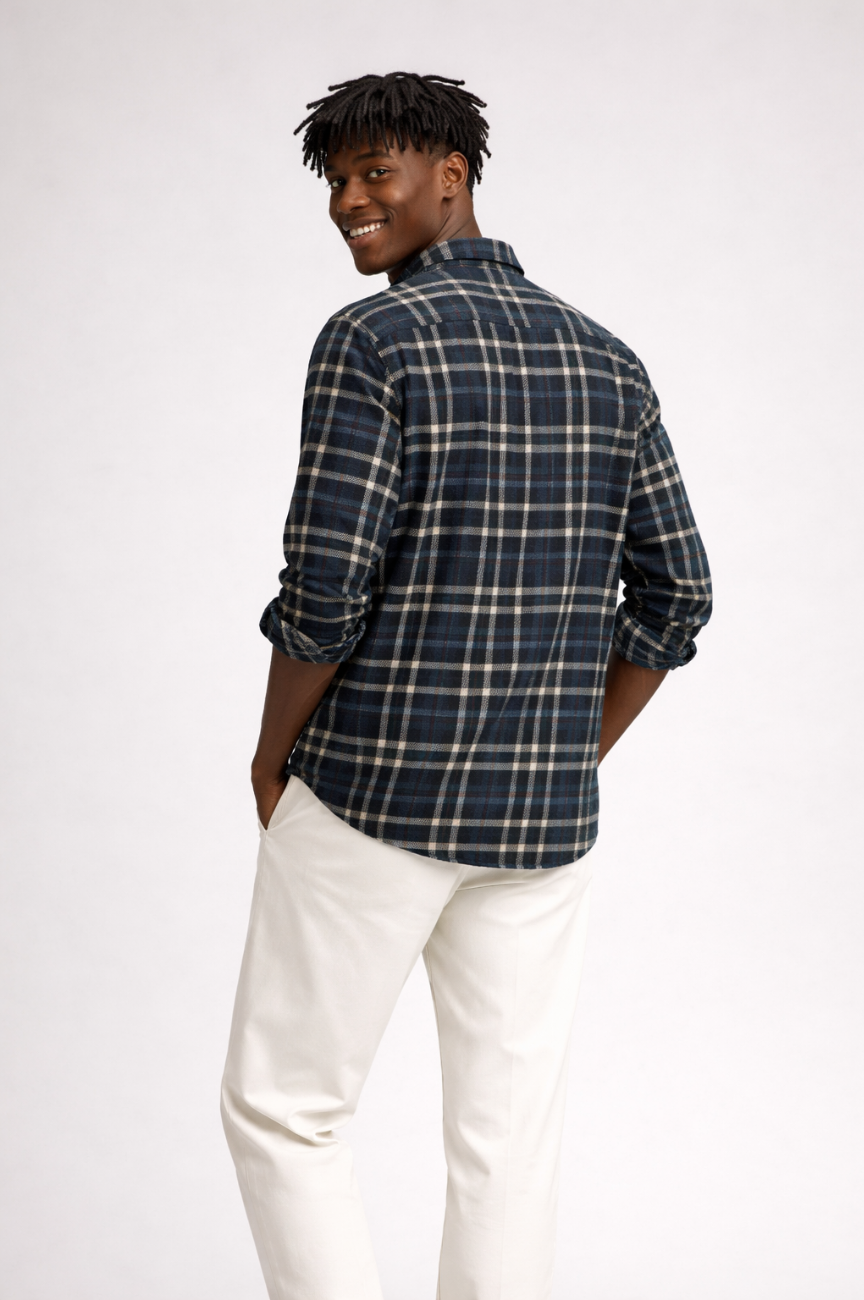 Groningen Soft Cotton Plaid Flannel Shirt for Men