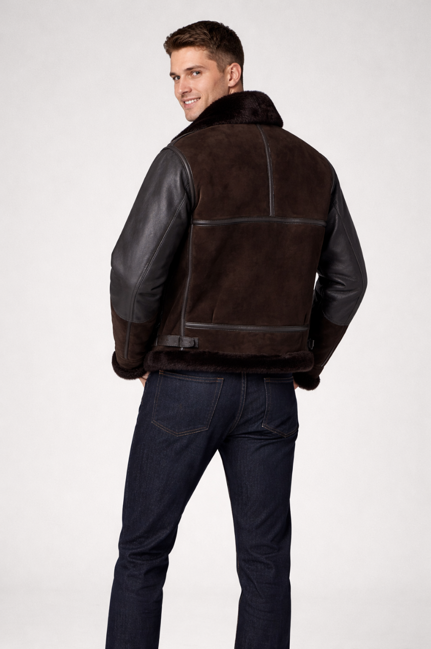 Haschwalth Aviator Leather-Trimmed Shearling Jacket