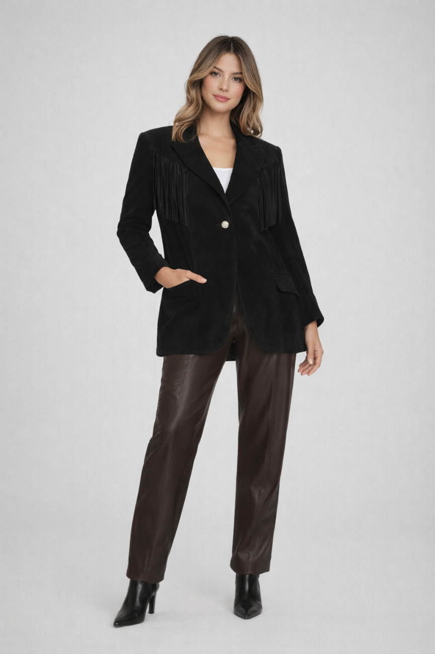 Hina Fringe Trim Style Blazer