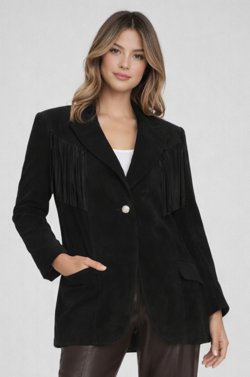 Hina Fringe Trim Style Blazer