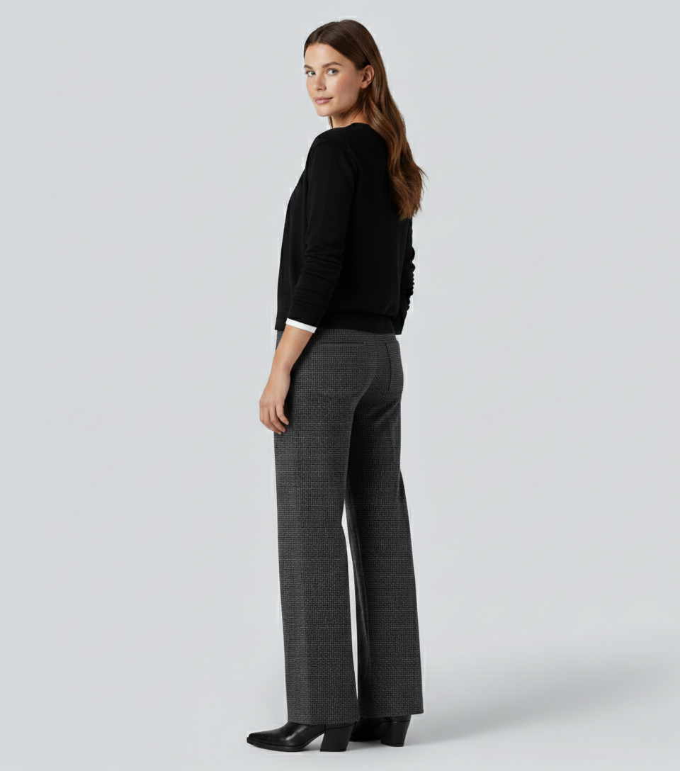 Hollis Houndstooth Straight Leg Pants