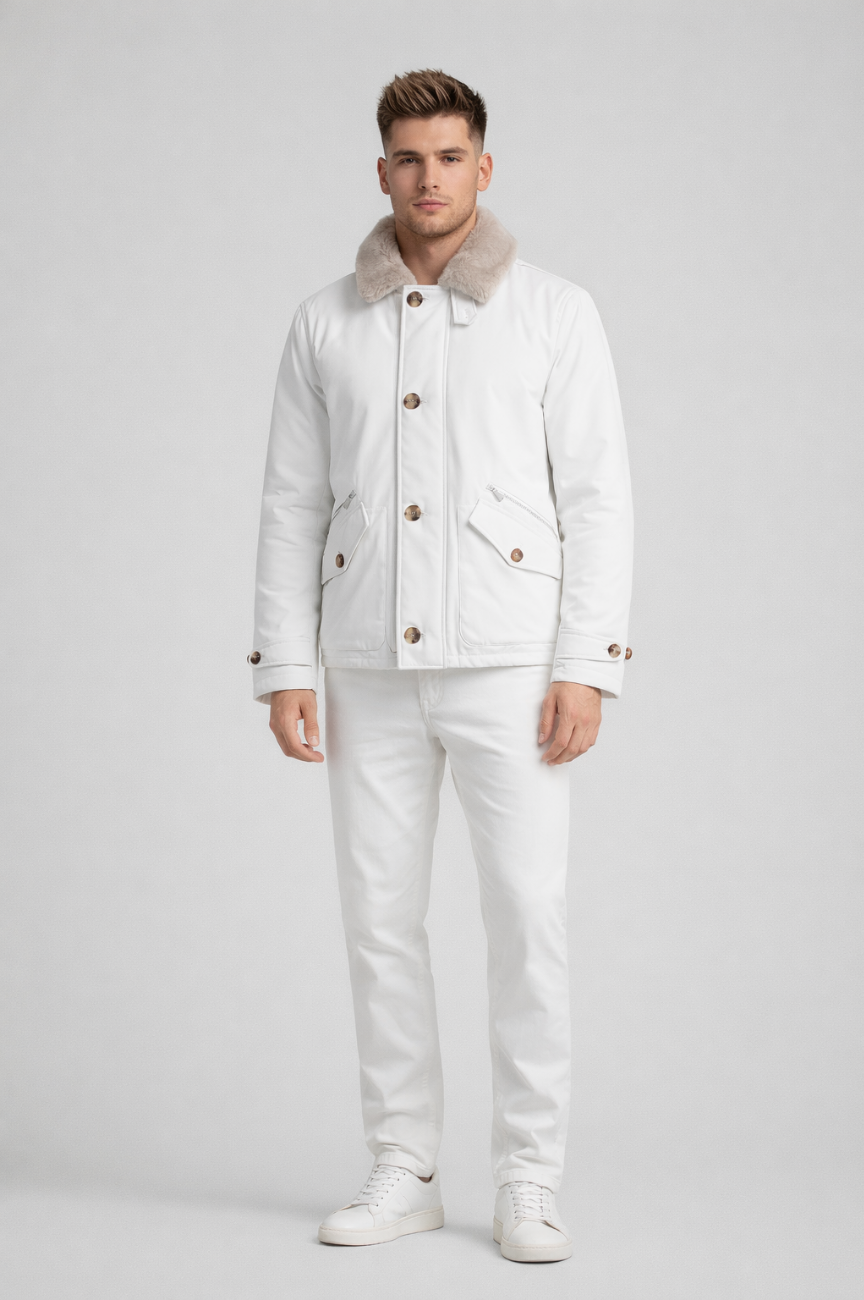 Jugram Shearling-Trimmed Shell Jacket