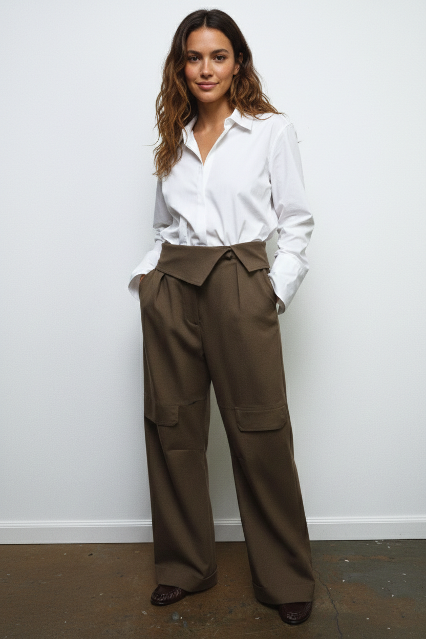 Juniper Mid-rise Pants Made of Yarn