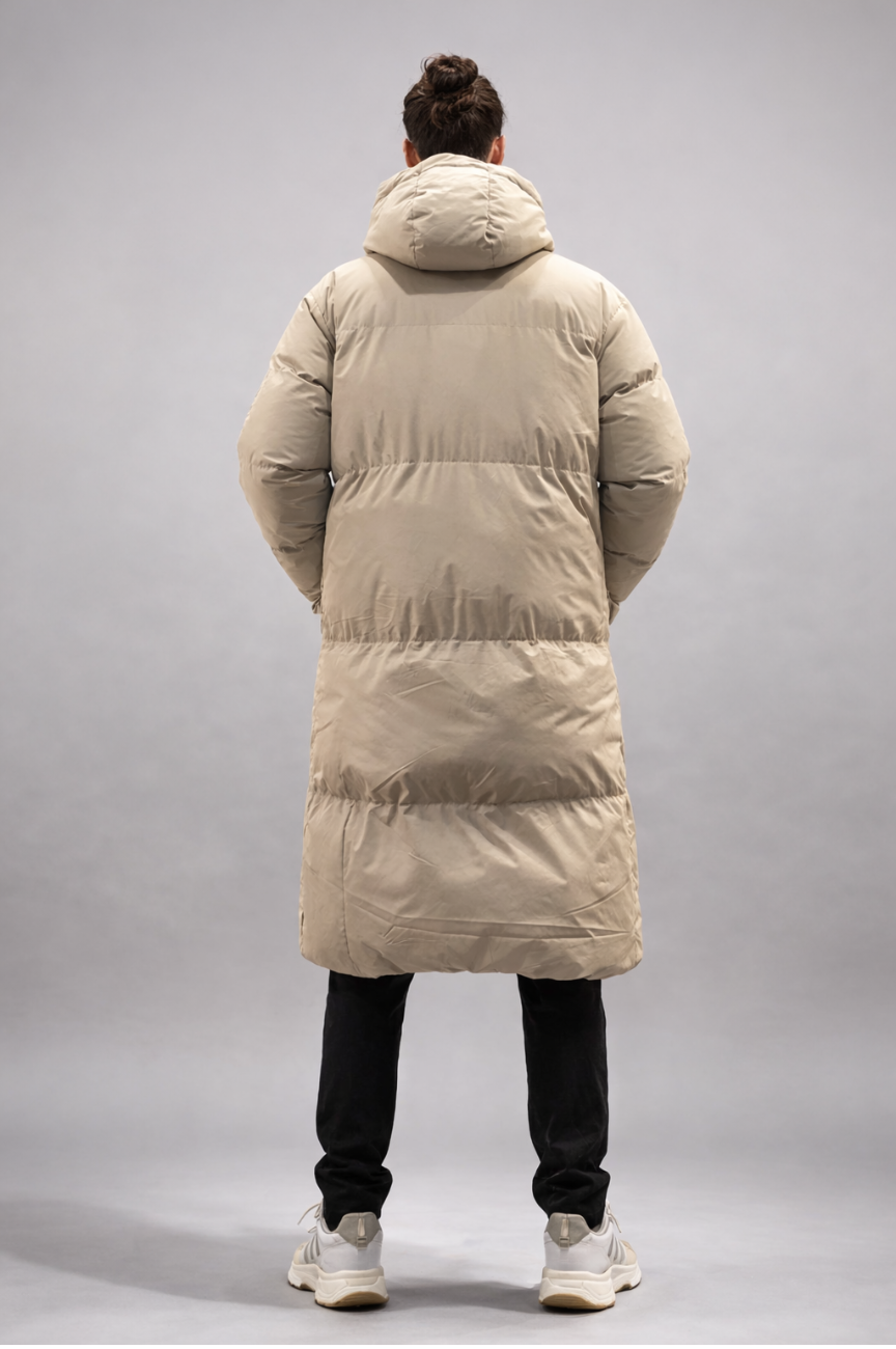 Kiruna The Aspen Oversized Maxi Puffer in Sand