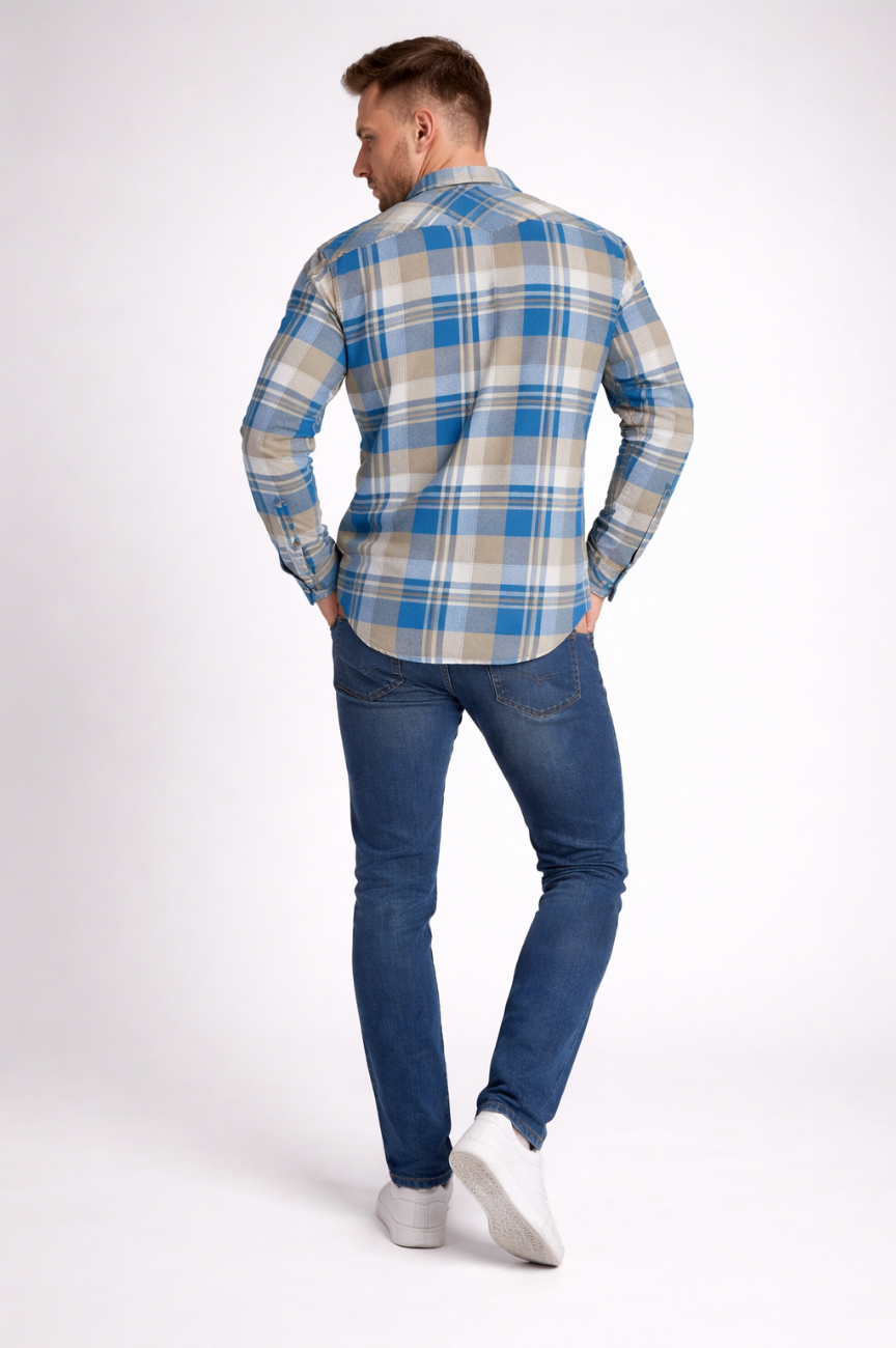 Le Mans Men's Shotgun Western Flannel Shirt