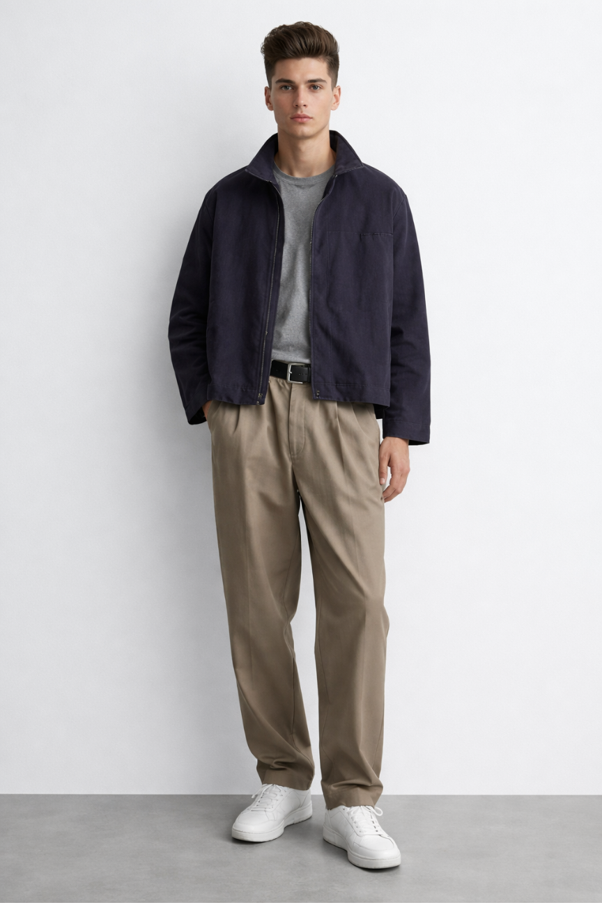 Leiden Relaxed Fit Plaid Zip Shirt