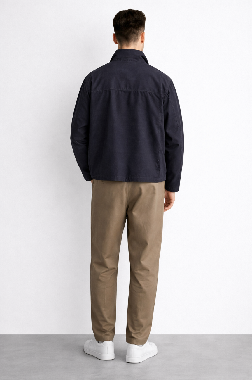 Leiden Relaxed Fit Plaid Zip Shirt
