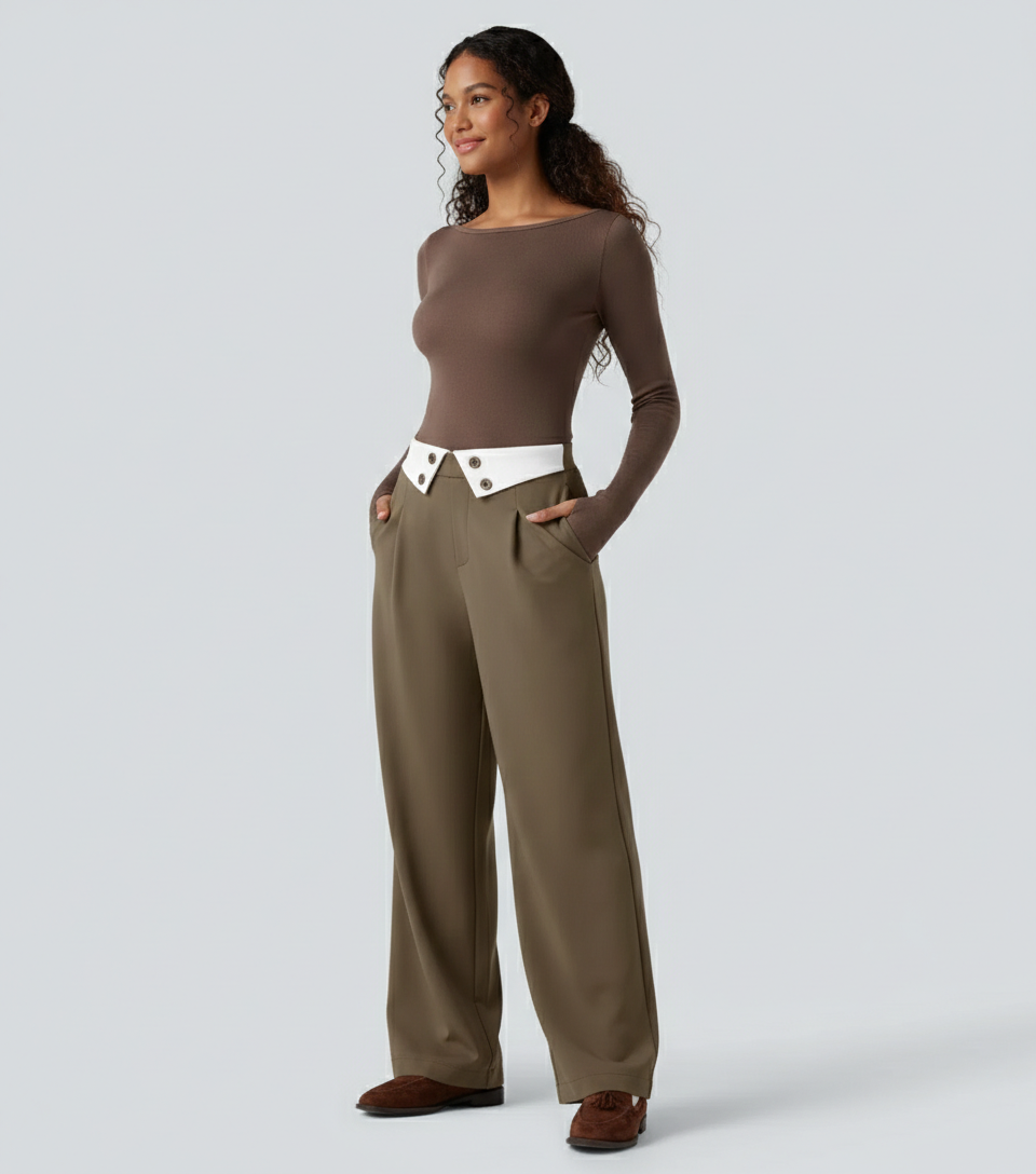 Linden Foldover Mid Rise Pants