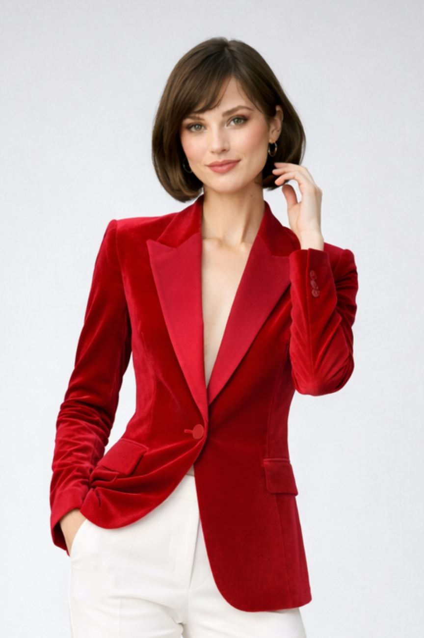 Linlin Slim Fit Suede Blazer
