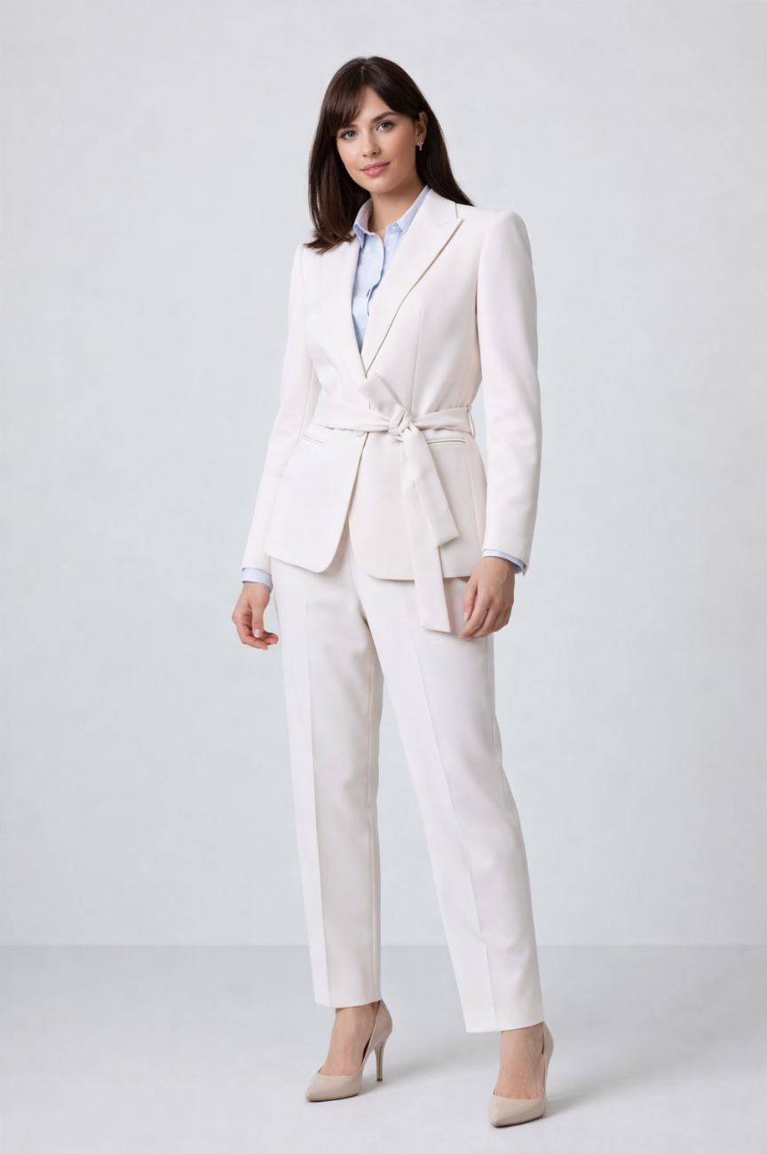 Lola Single-button Front Blazer with Tie Waist