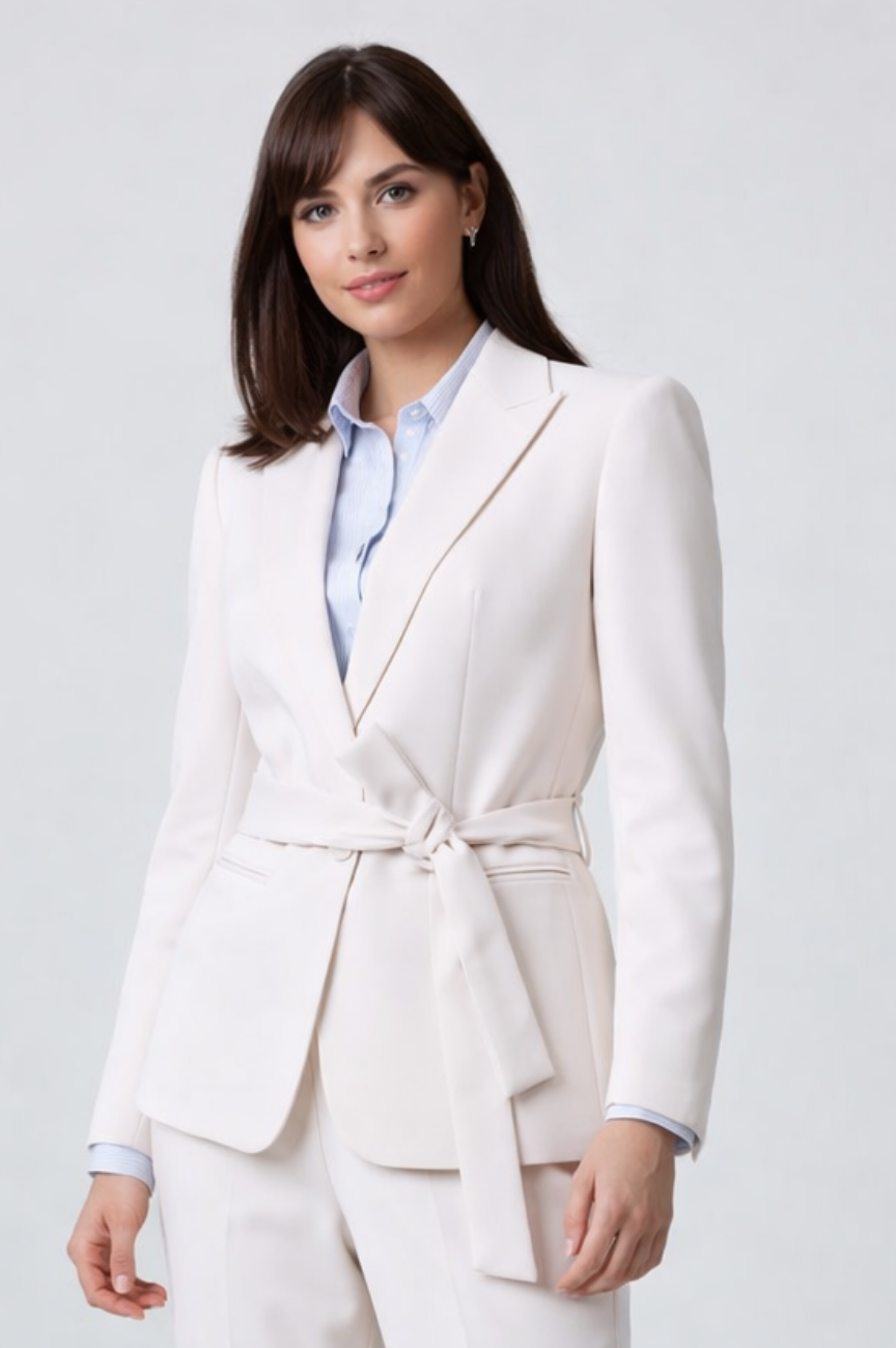 Lola Single-button Front Blazer with Tie Waist