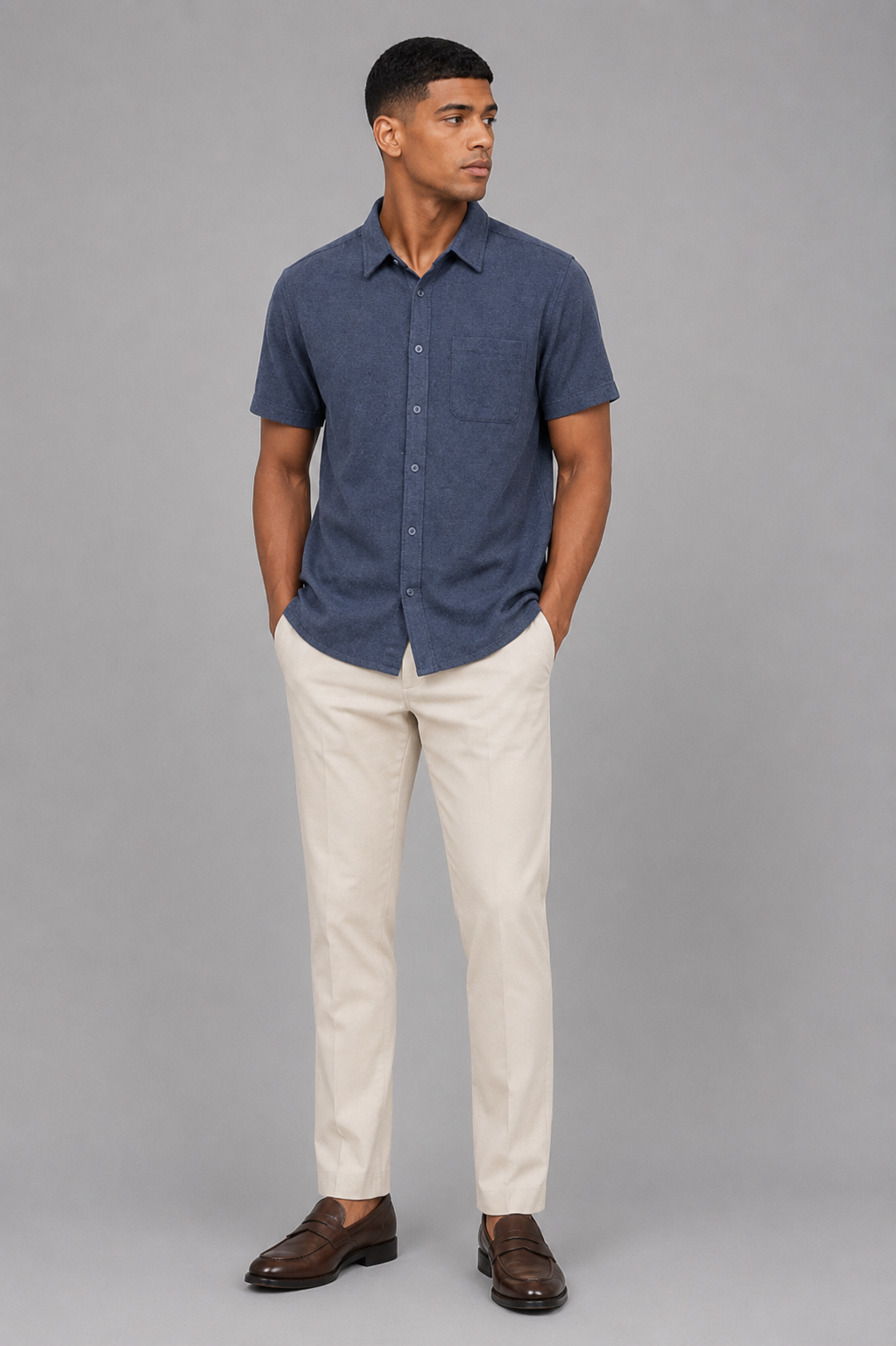 Lorenzo Short Sleeve Ponto Button Down Shirt