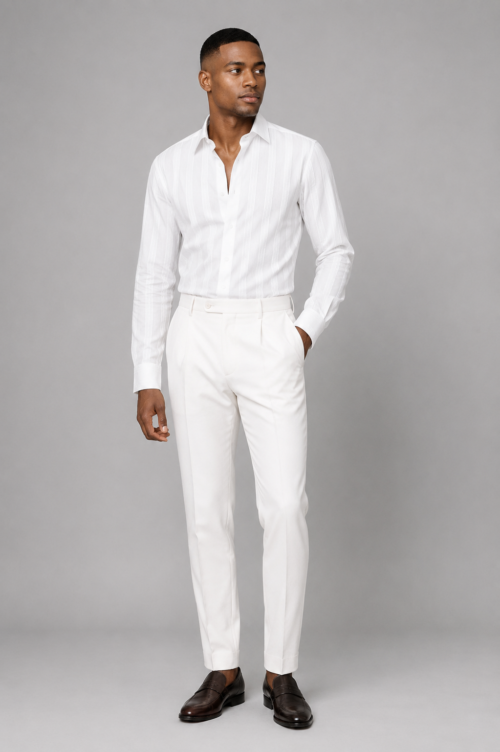 Luka Linear Textured Linen Shirt